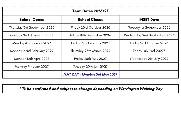 Term Dates - Penketh High School